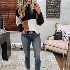 Colorblock Mock Turtleneck